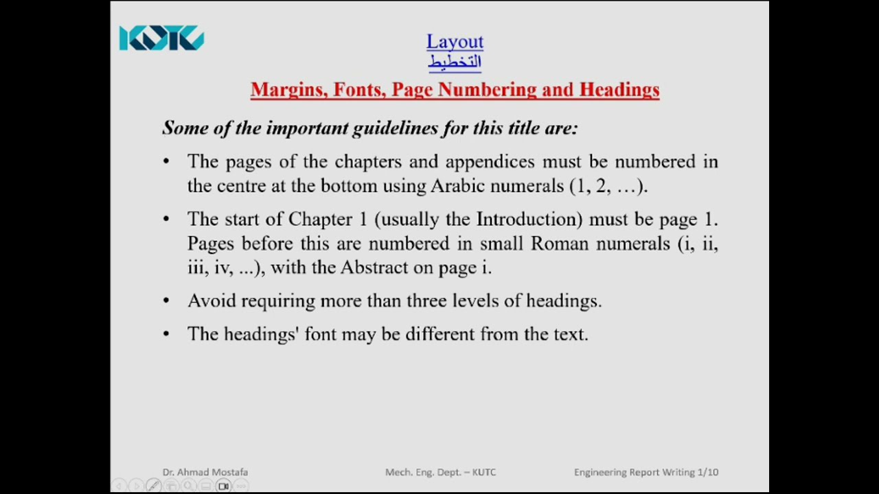 Chapter 3-Lecture 2: Deep report structure-Layout, Citations and Final Checklist (Arabic Narration)