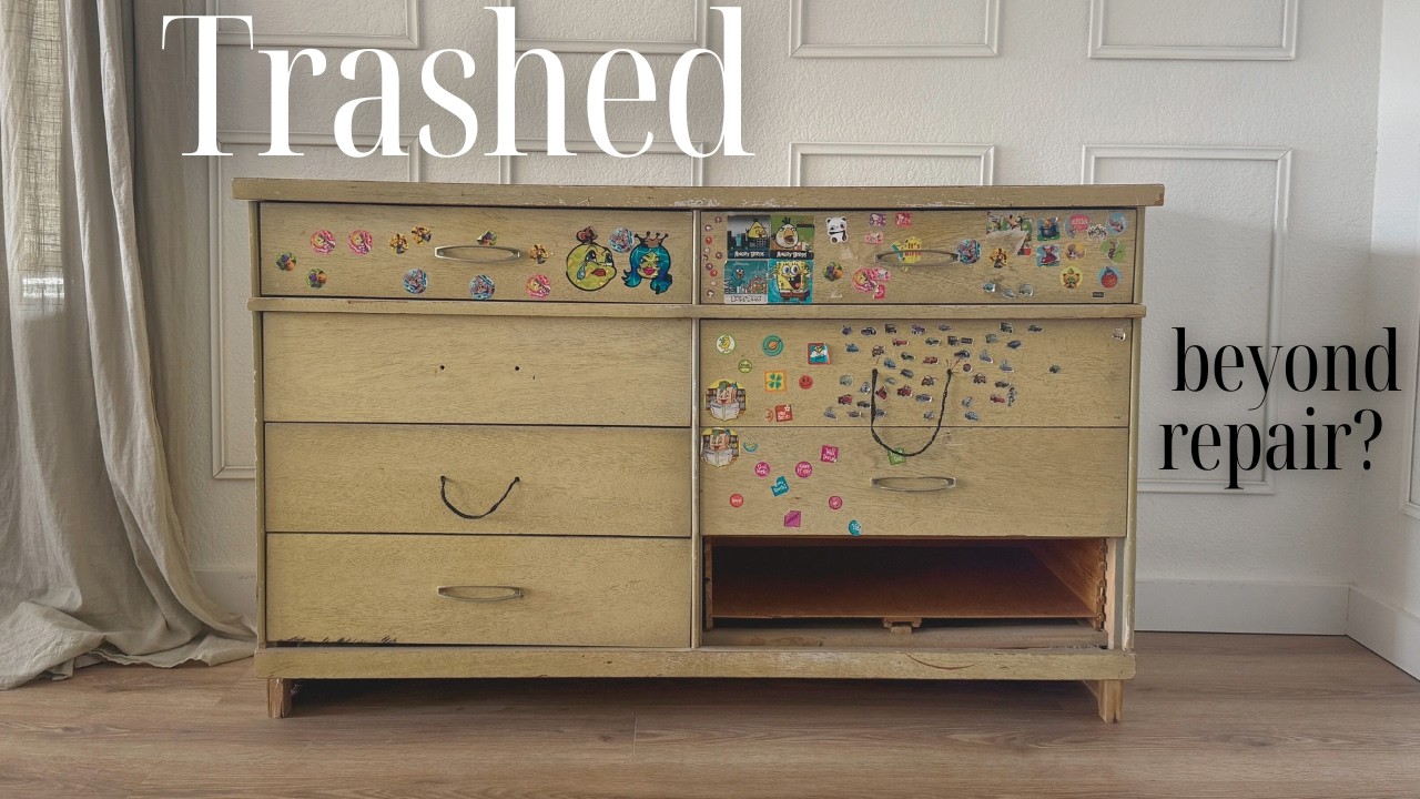 This dresser hurt to look at | Trash to treasure furniture transformation