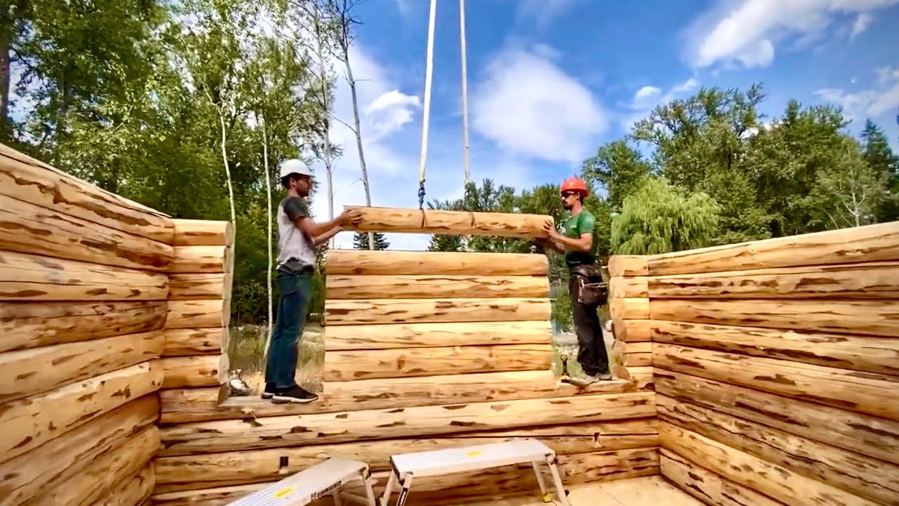 LOG HOME ASSEMBLY IN LIBBY MONTANA- Meadowlark’s Wilderness Hideaway