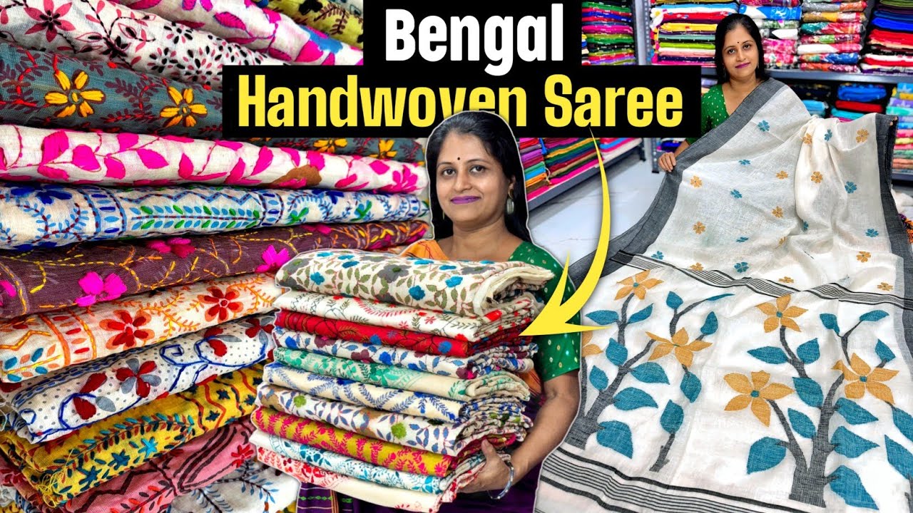 Kolkata Special Hand Stitched & Bengal Handloom Saree Manufacturer // Bengal Cotton Saree Special 🔥🔥