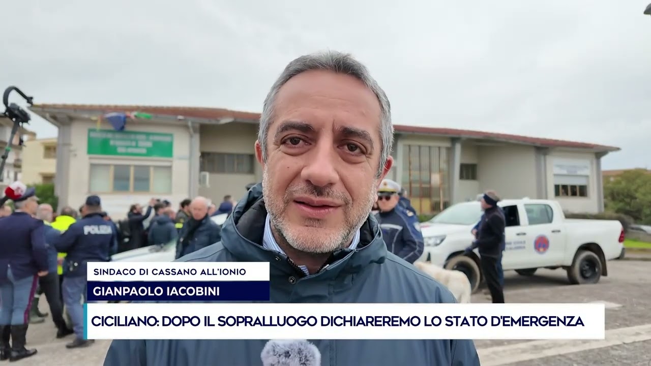 CICILIANO: DOPO IL SOPRALLUOGO DICHIAREREMO LO STATO D'EMERGENZA