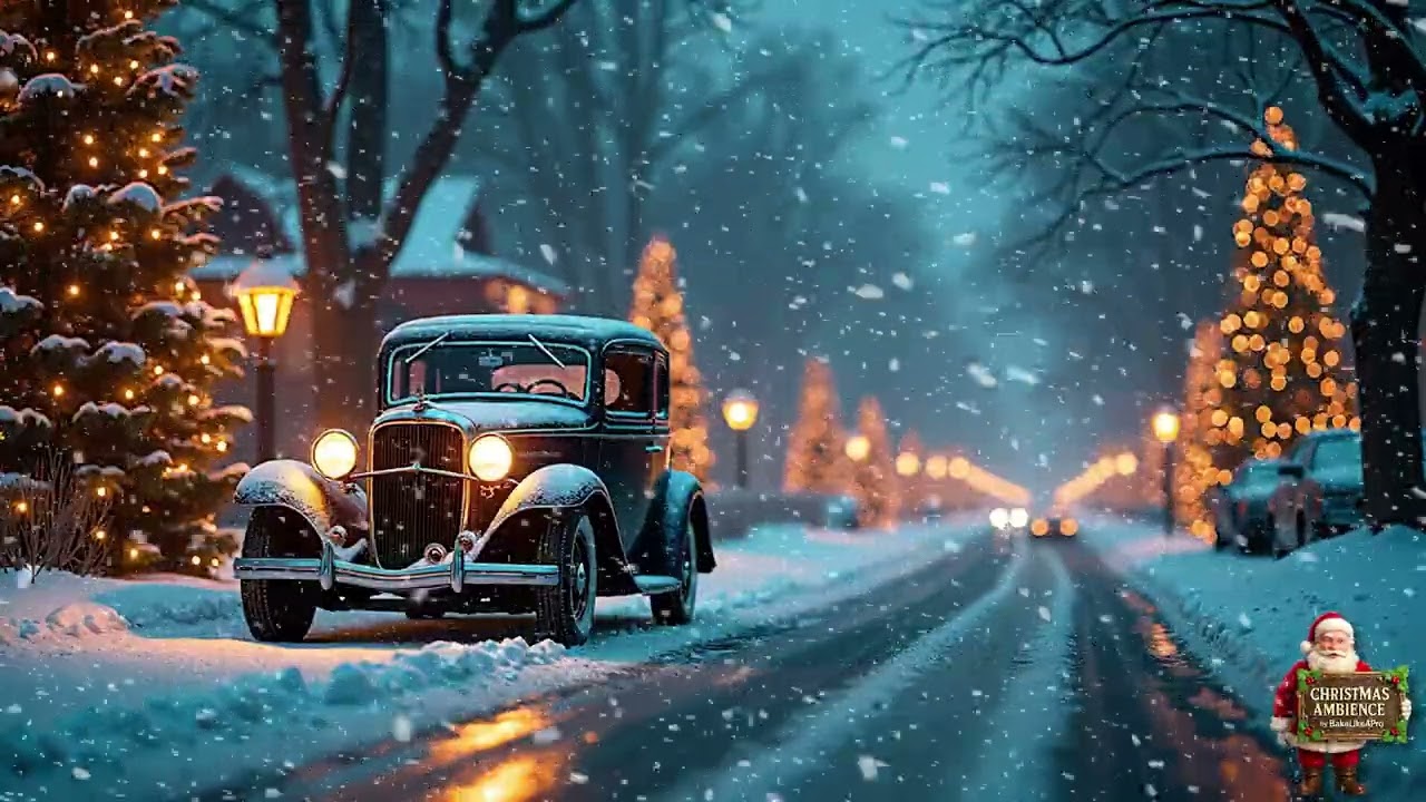 Relaxing Christmas Ambience   Holiday Vibes   Snowstorm Sounds 337