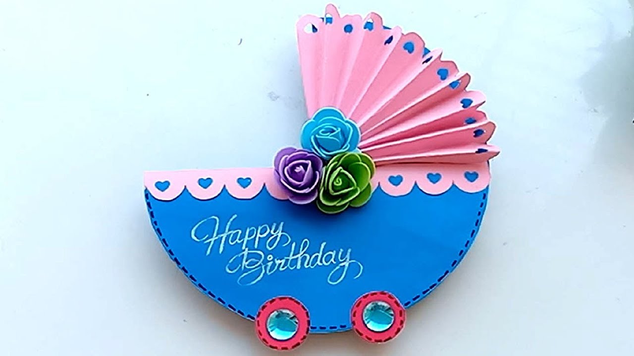 How to make Baby Birthday Card // Handmade easy card Tutorial // Craft Tutorials for beginners