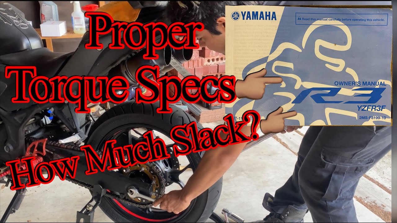 Quick How To: Tighten Yamaha R3 / R25 Chain w/ Owners Manual & Torque Specs