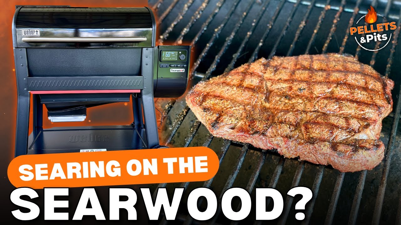 Жареные стейки на гриле Weber Searwood XL Pellet Grill