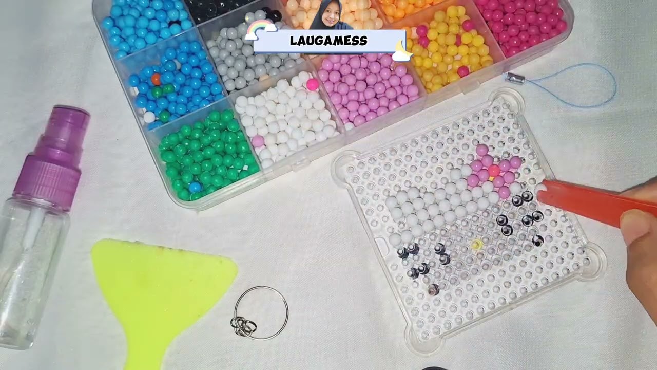 Gantungan Kunci Hello Kitty Dari Aquabaeds | Make Hello Kitty bg Waterbeads