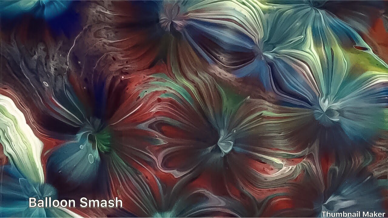 (257) Balloon Smash on a Spiral Acrylic Pour, Funnel Pour.