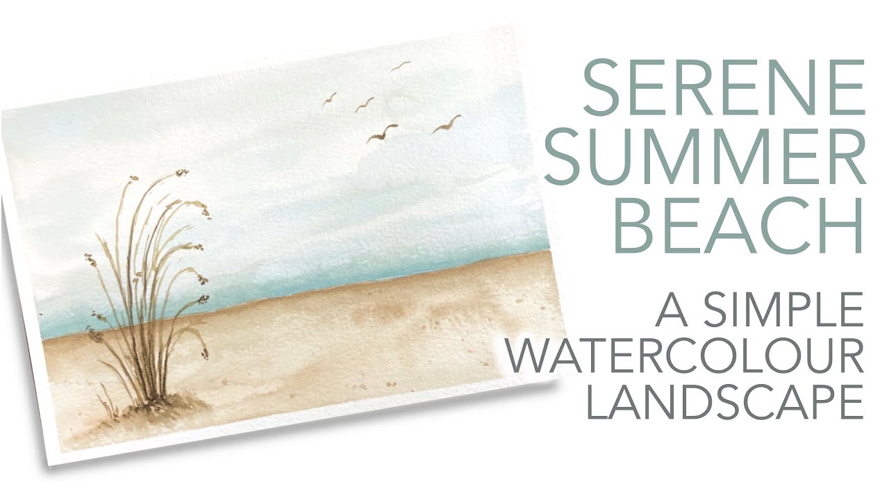 Simple Serene Watercolour Beach Landscape - an Easy Beginner Watercolour Tutorial