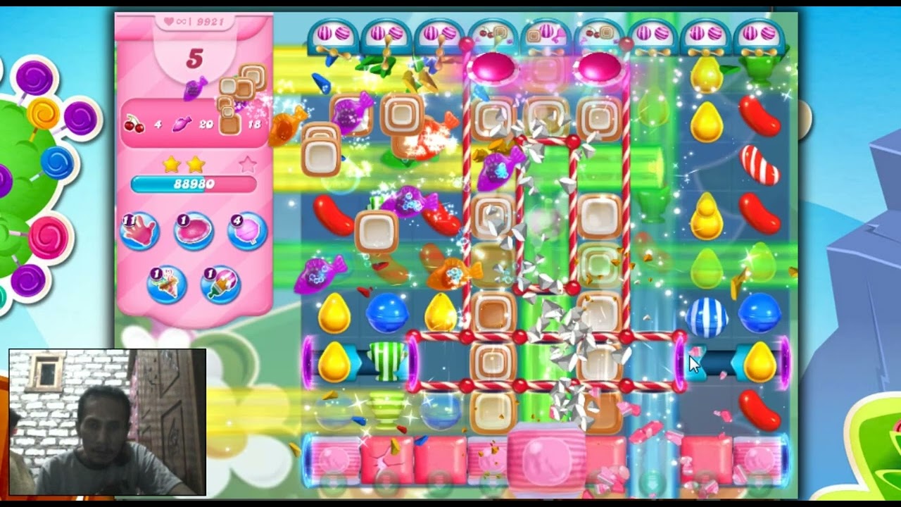 Candy Crush Saga Level 9921 - 3 Stars, 22 Moves Completed, No Boosters