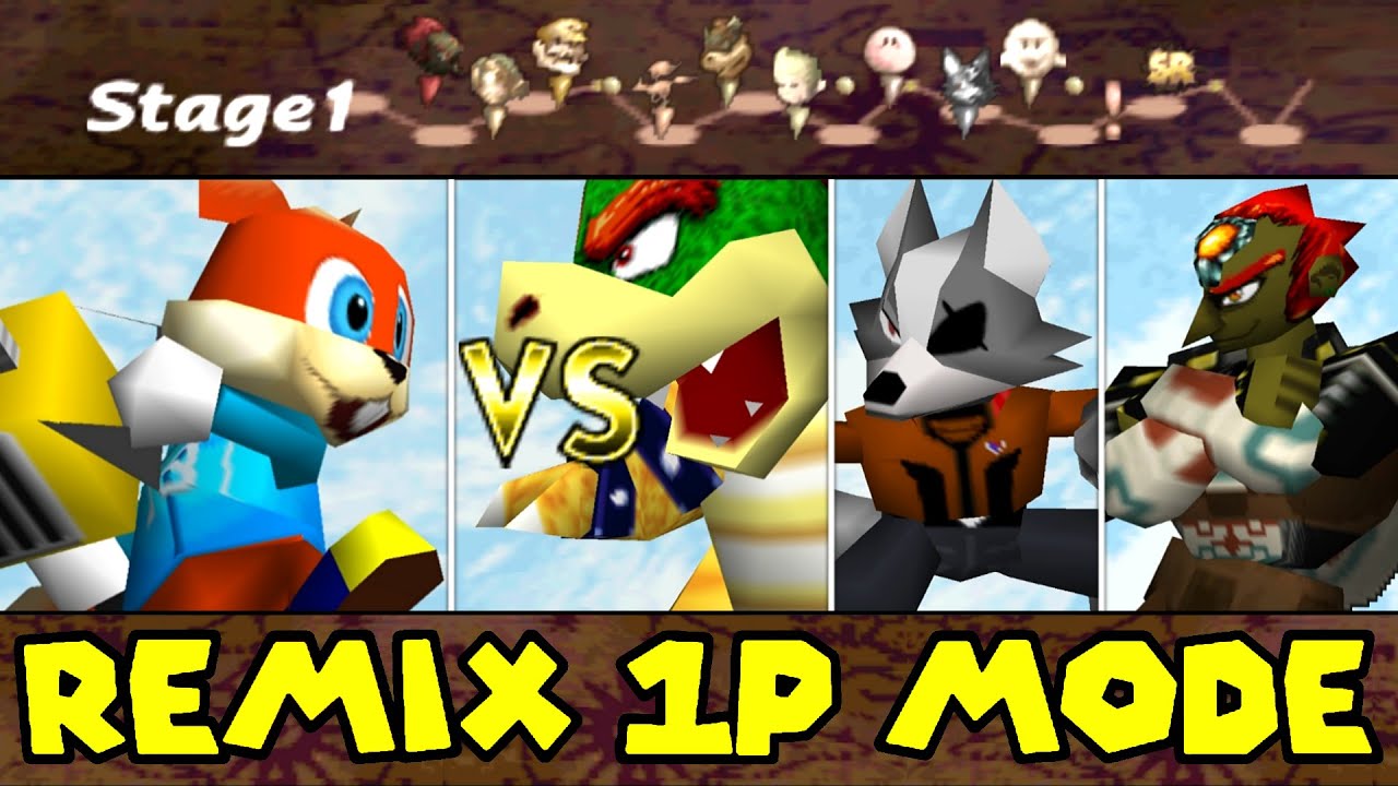 Remix 1P Mode (Conker) in Smash Remix! (Super Smash Bros. 64 Mod)