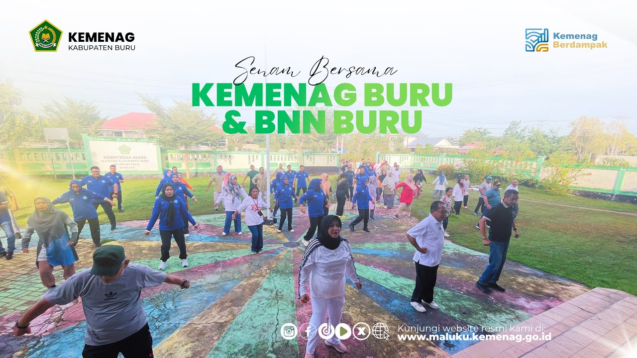 Kemenag Buru & BNN: Ratusan ASN Padati Kemenag Buru, Senam Bersama Kukuhkan Sinergitas P4GN