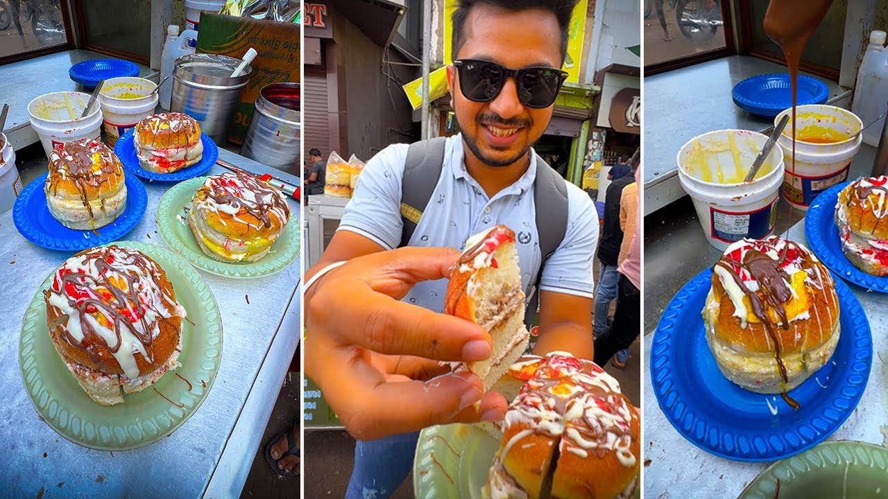 4 Different Flavors of Bun Maska in Ahmedabad  | Pineapple, Chocolate, Rabdi & Mix Fruit Maska Bun 😍