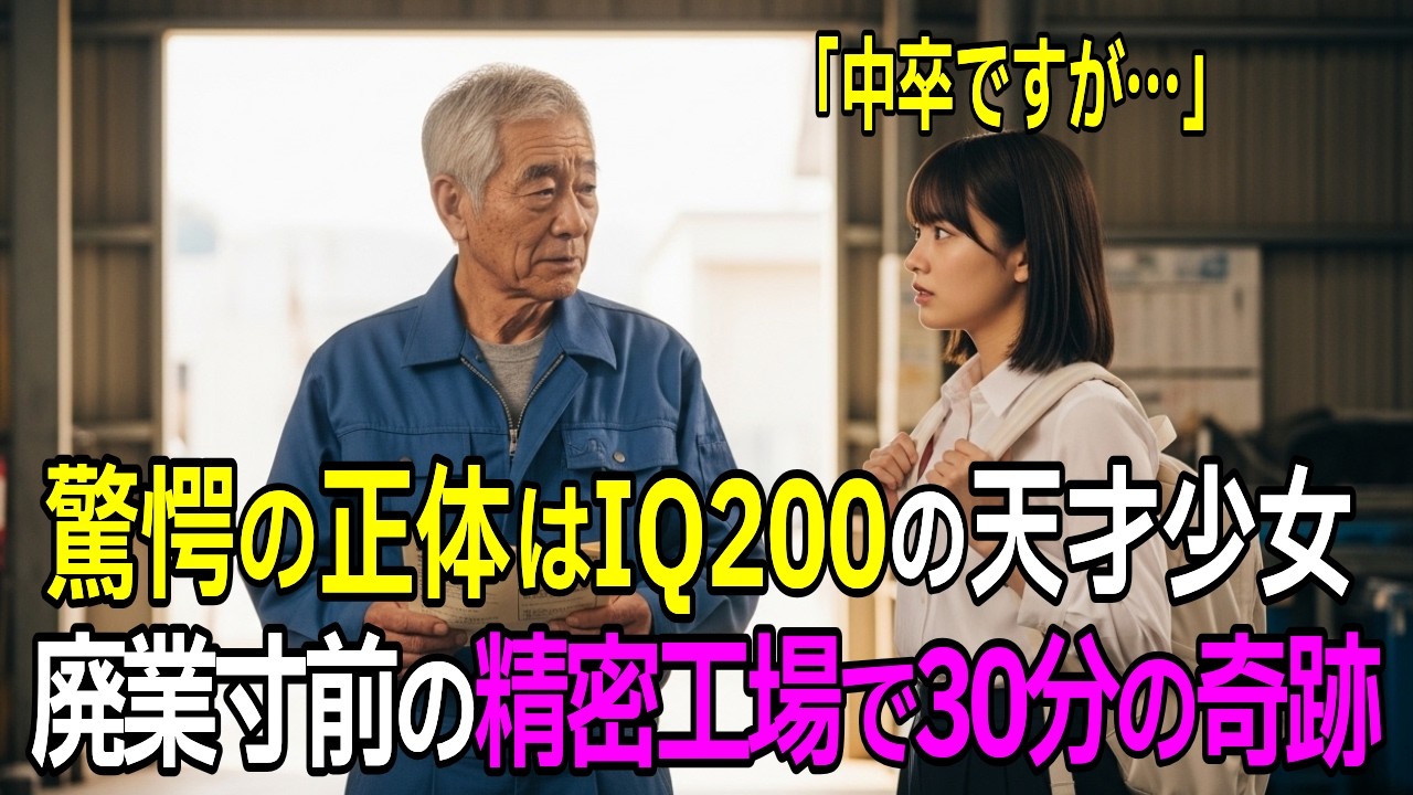 「中卒ですが…」現れたのはIQ200の天才少女。廃業寸前の精密工場で30分後に起きた奇跡！【感動する話】【朗読】