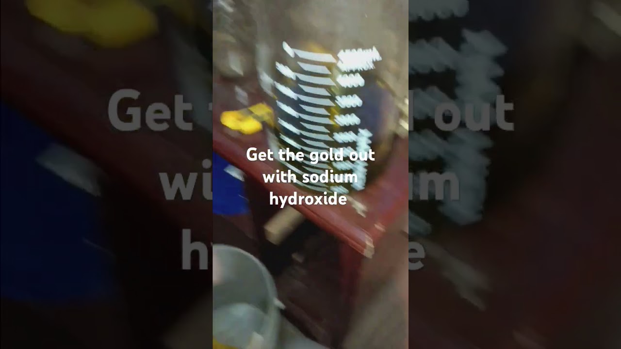 step 2 get gold out  with sodium hydroxide