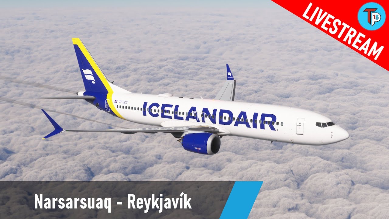 Flight Simulator 2020 | Narsarsuaq - Reykjavík (BGBW - BIRK) | Boeing 737 MAX8 | Icelandair