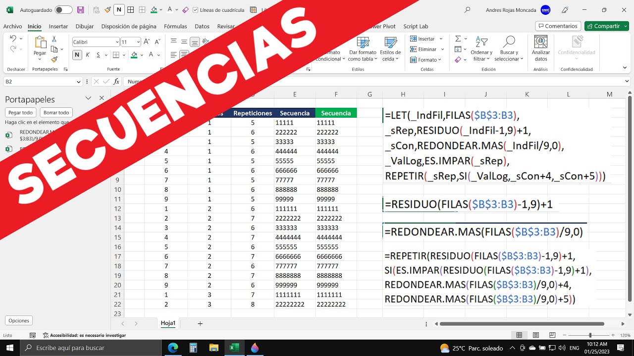 Cómo Crear SECUENCIAS PERSONALIZADAS en Excel (Números Secuenciales Personalizados)
