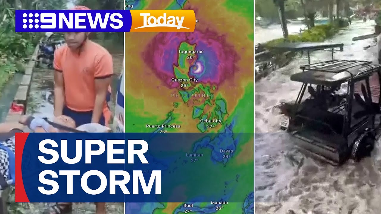 Chaos in Philippines as 'super typhoon' makes landfall | 9 News Australia