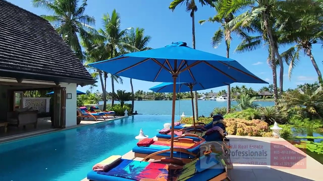 BALI-INSPIRED WATERFRONT ARCHITECTURAL MASTERPIECE “VALE SEKOULA” (Raintree House) on DENARAU ISLAND