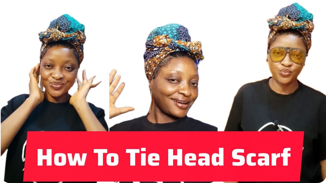 How to tie simple headscarf with Africa print| Head bun headwrap 