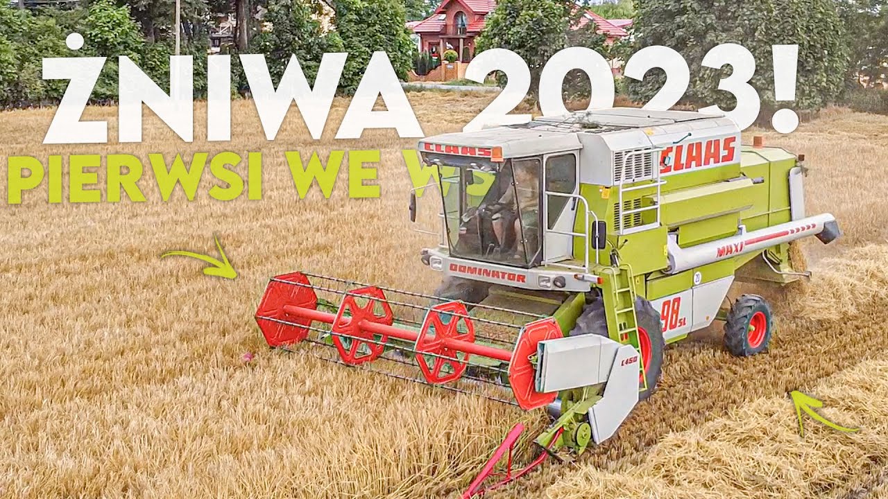 Żniwa 2023 - Pierwsi Na Wsi 😱 Kosimy Jęczmień🌾 Claas Dominator 98 SL MAXI 🔥AgroMariuszekTV