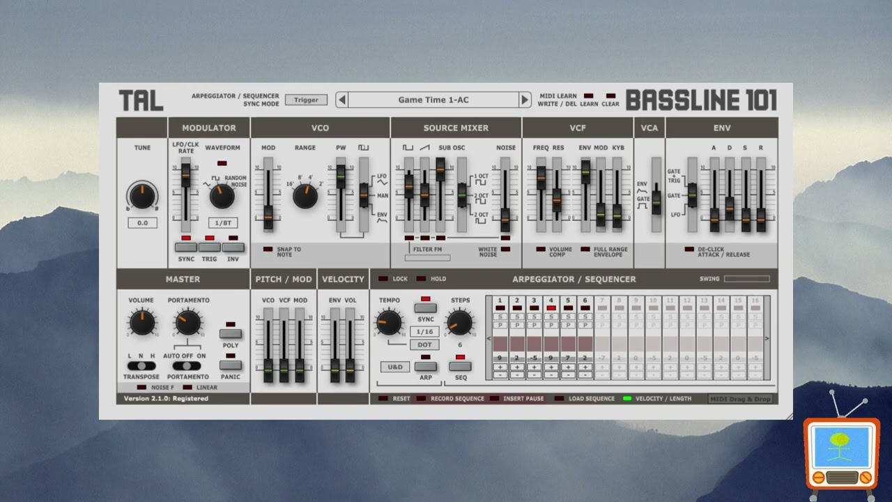 TAL BassLine 101 / VST synth / demo play only