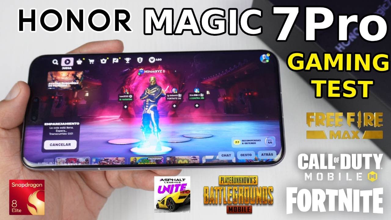 HONOR Magic 7 PRO: Gaming Test: Fortnite, Free Fire Max, COD, PUBG y Asphalt (Snapdragon 8 ELITE)