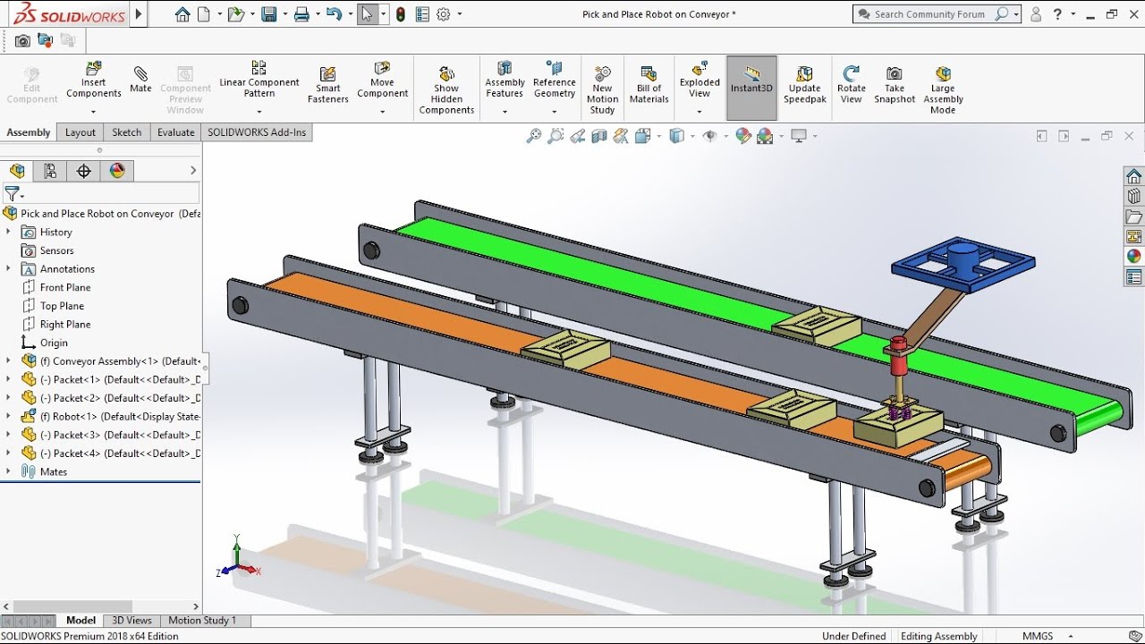 Pick and Place Robot Animation Tutorial in Solidworks