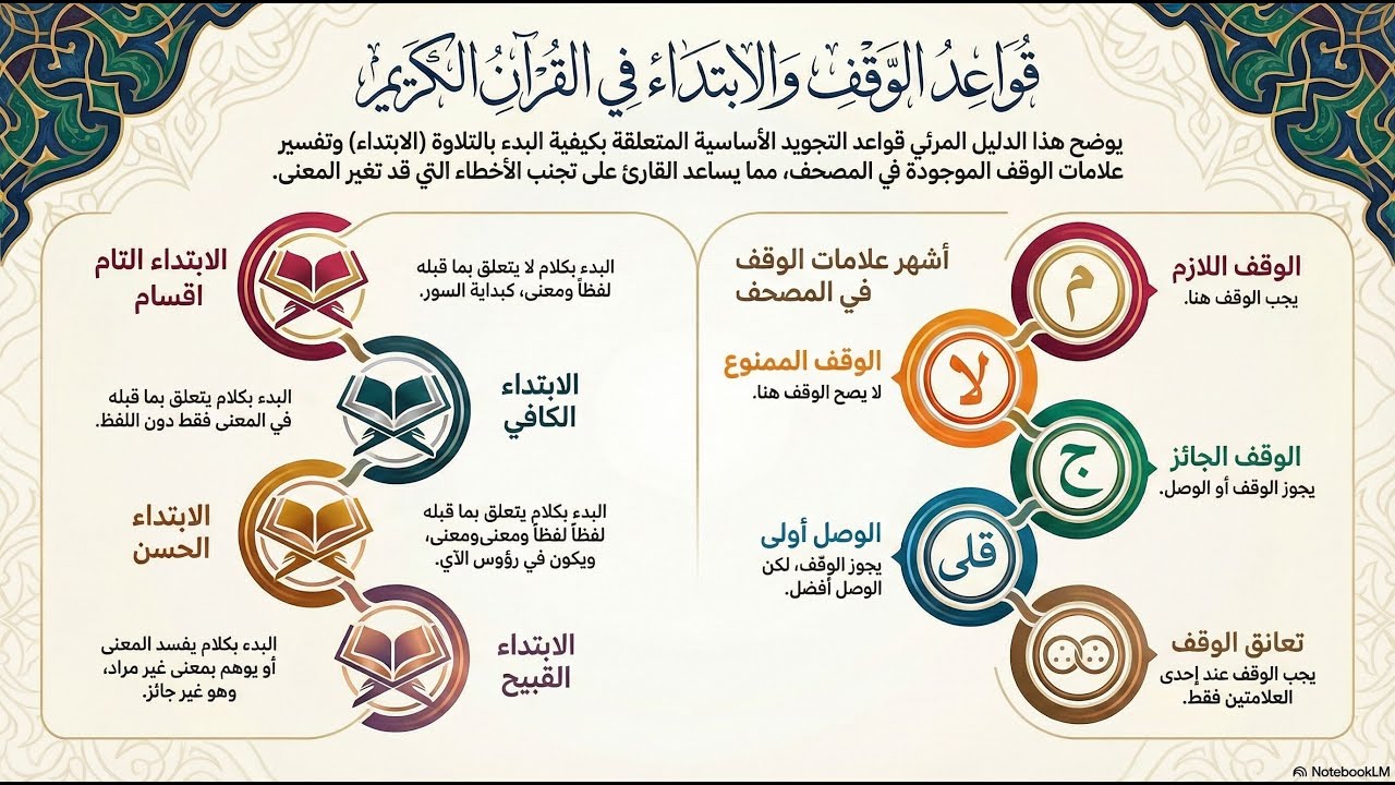 الابتداء في قراءة القرآن | علامات الوقف