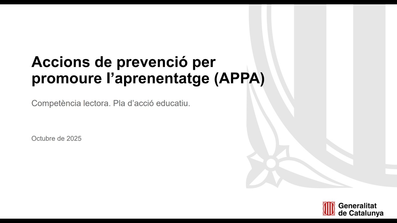 Projecte APPA . Pla d'acció competència lectora