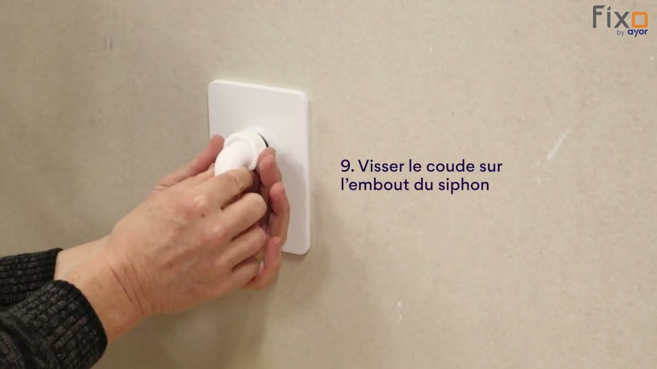 Montage du siphon de machine &agrave; laver encastrable - FIXO by Ayor