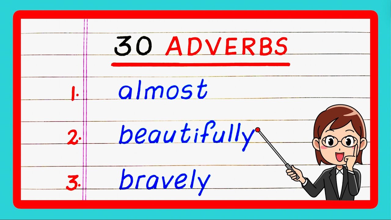 30 Adverbs | 30 Adverb Words | 30 Adverbs in English | Adverb Examples