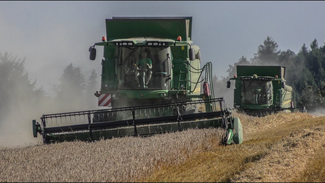 2x JohnDeere T560i bei der Weizenernte / Big Weizenernte / LU Traub *[Full HD]*