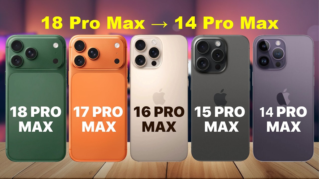 iPhone 18 Pro Max vs 17 Pro Max vs 16 Pro Max vs 15 Pro Max vs 14 Pro Max 😱 Ultimate Battle