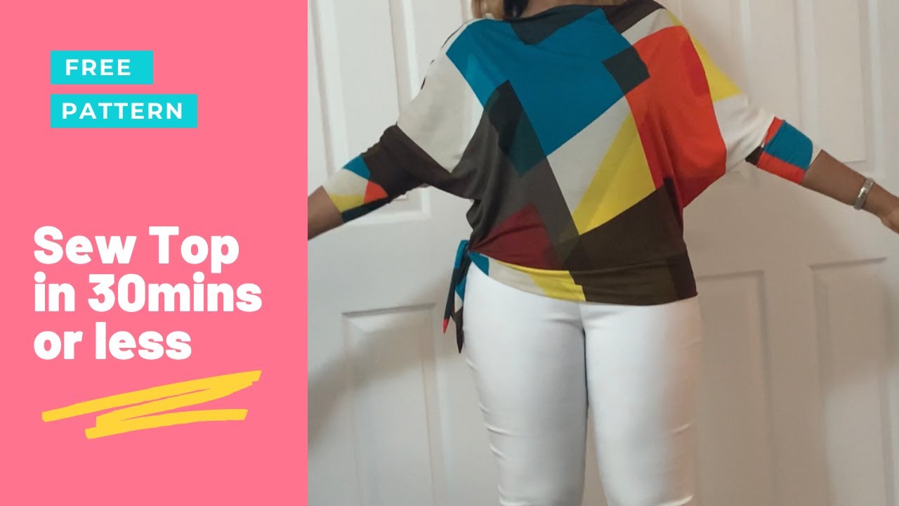 Quick and Easy Dolman Sleeve Knit Top Batwing T-shirt - Pattern Drafting Cutting and Sewing