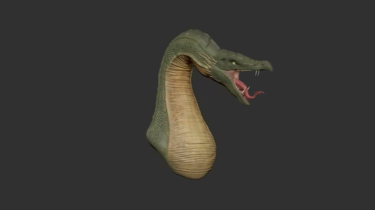 Wyrm Dragon Bust - Turntable - Dragon Concept