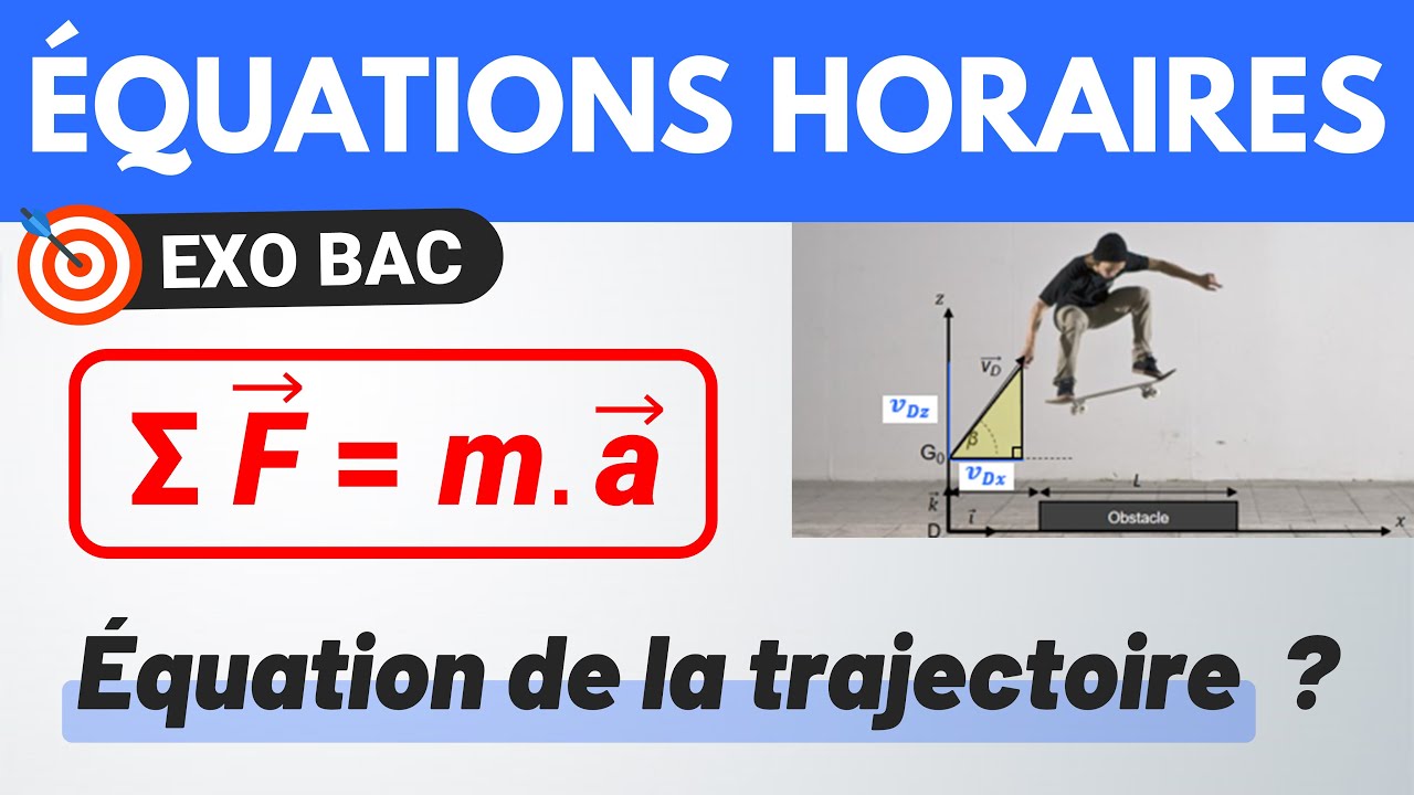 ÉQUATIONS HORAIRES du mouvement 🎯 Exercice BAC | Physique Terminale spécialité