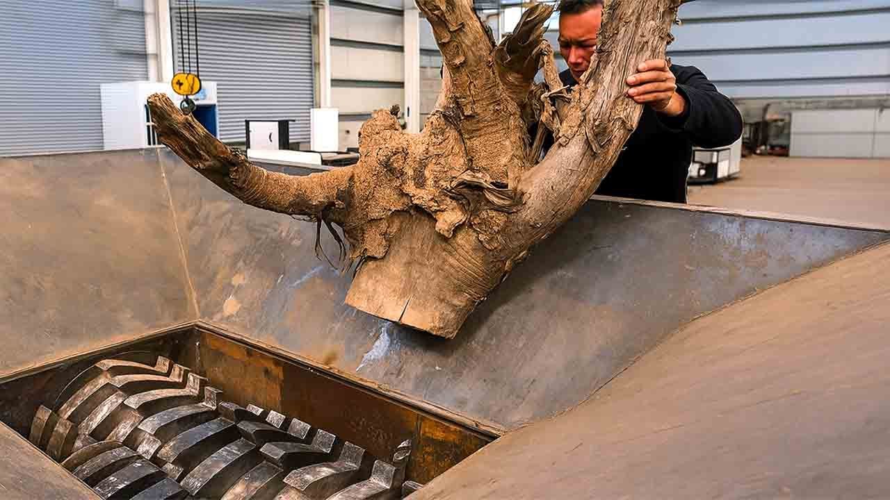 Industrial Shredder VS Heavy Hard Wood | Extreme Test - Shredder VS Car Parts | Amazing Destruction