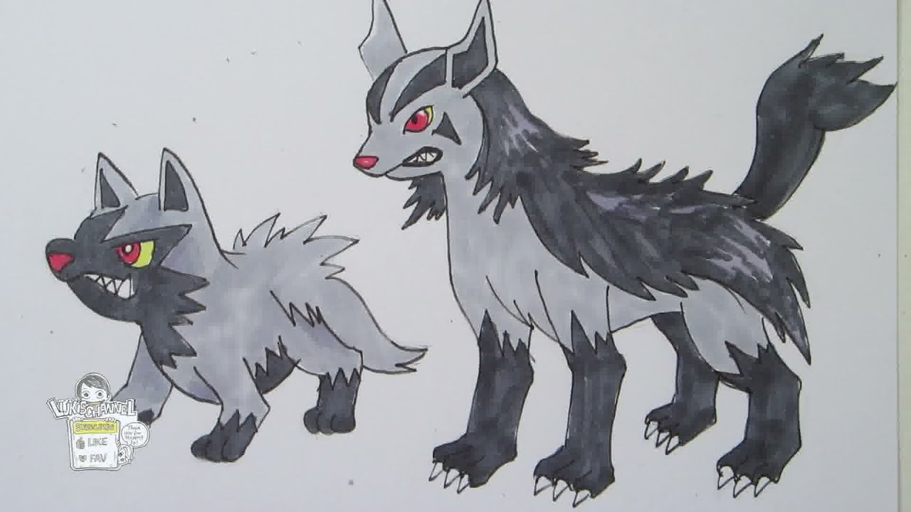 How to draw Pokemon: No. 261 Poochyena, No. 262 Mightyena