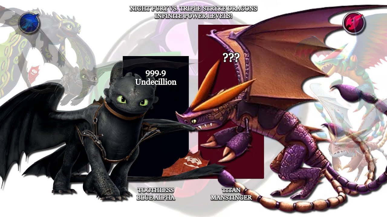 Night Fury vs. Triple Stryke Dragons Infinite power levels | httyd | Dragons: Rise of Berk