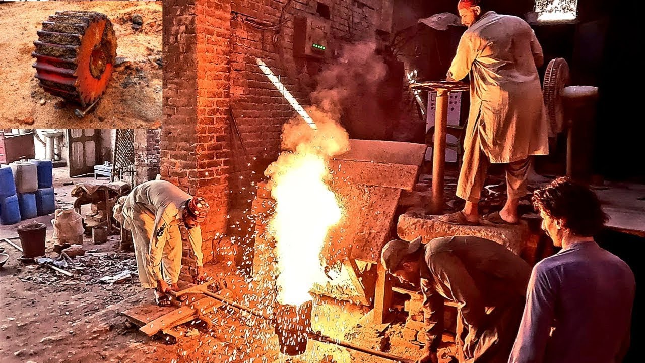 What It Takes to Cast a Metal Part in a Casting Factory    Amazing Iron Casting Using Sand Mould