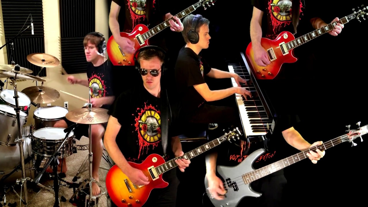 Pretty Tied Up - Guns N' Roses Guitar (Solo) Bass Drum Piano Cover + Tabs