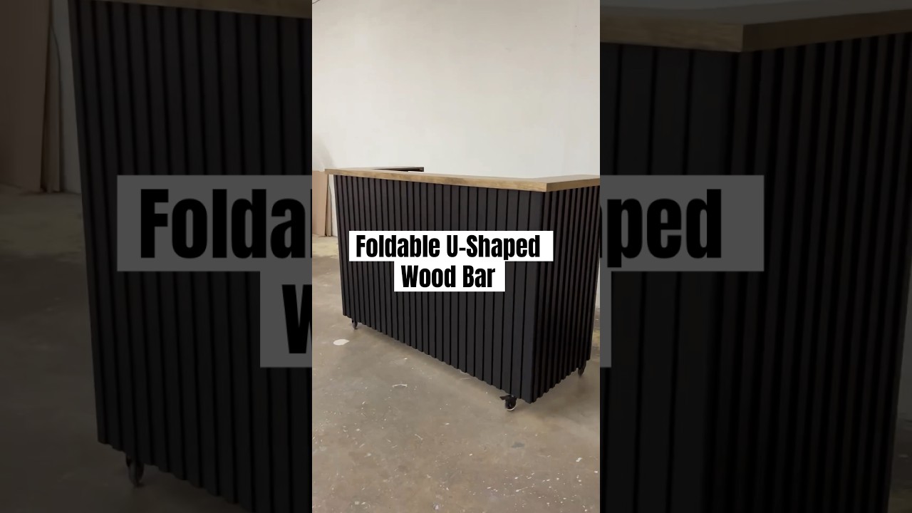 Foldable Bar: 6&rsquo;L U-Shaped Mobile Collapsible Wooden Bar. #bar #mobilebar #woodwork