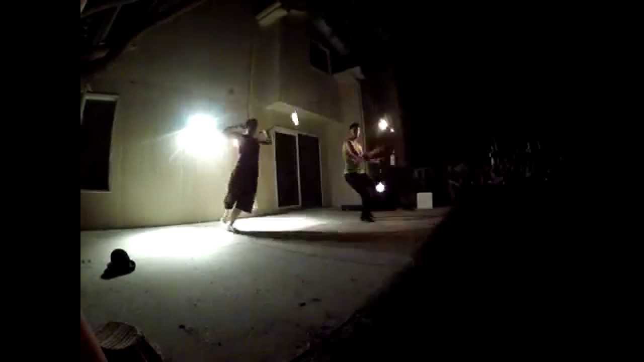 Jason Divad and Ken Hill - Fire Staff Routine for the Flatland Juggling Fest (720P)