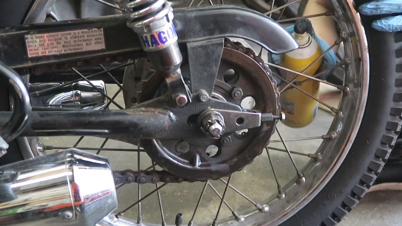 Vintage Honda Chain Tension Adjustment // Becky Stern