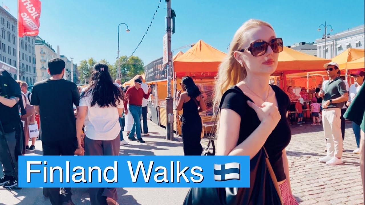 Helsinki Walking Video: the Finnish capital on a hot summer day.