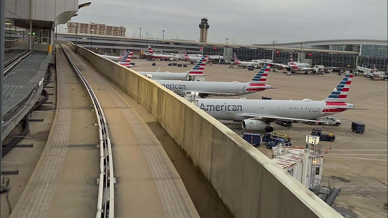 DFW Airport SkyLink Train Front View (Full Ride, Outer Loop)