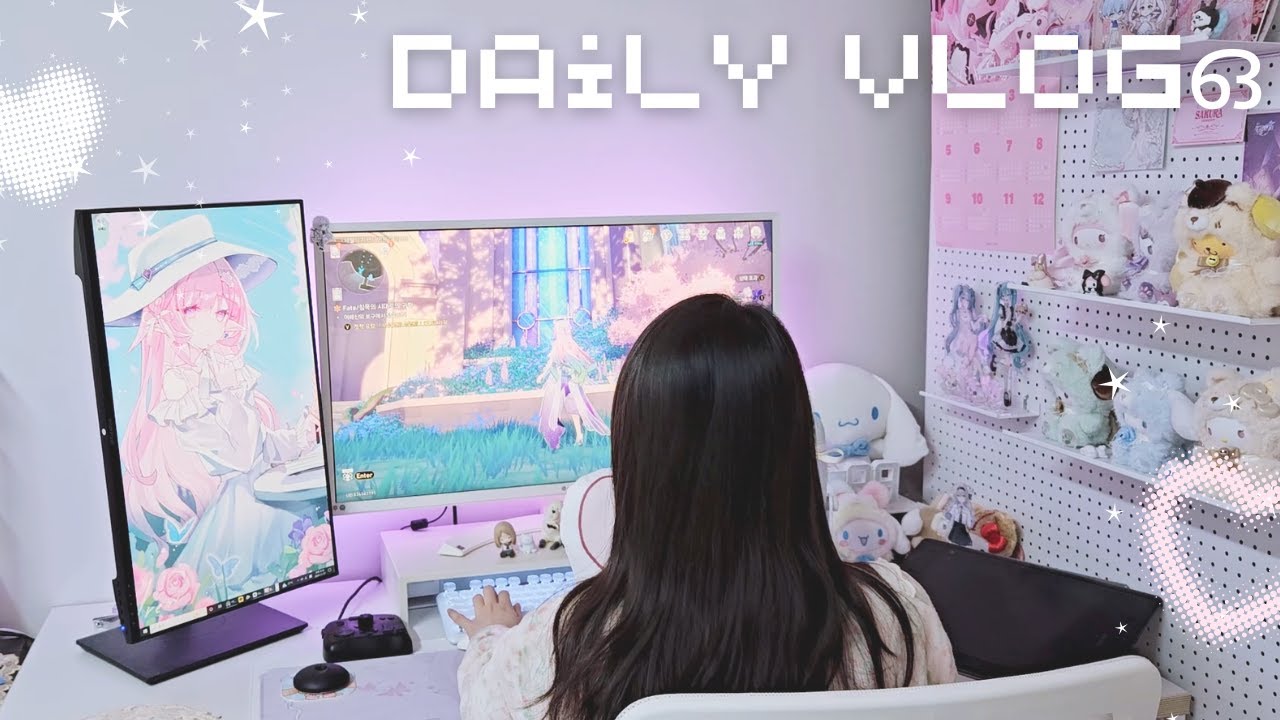⊹˚｡잠 잘오는 산리오 인형 가챠깡 브이로그ㅣ통판 포장 하기ㅣ키레네로 귀여운방 꾸미기ㅣasmr 브이로그 ⊹˚｡♡