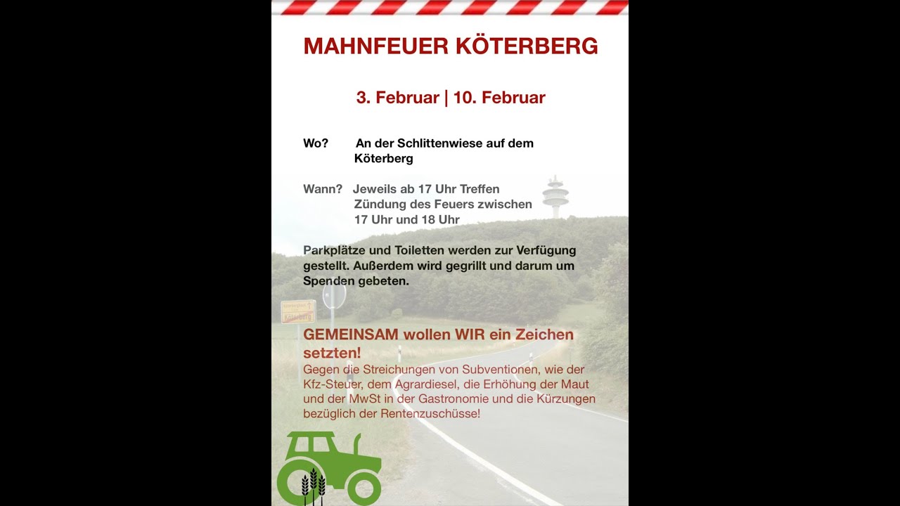 Mahnfeuer K&ouml;terberg 10. Februar