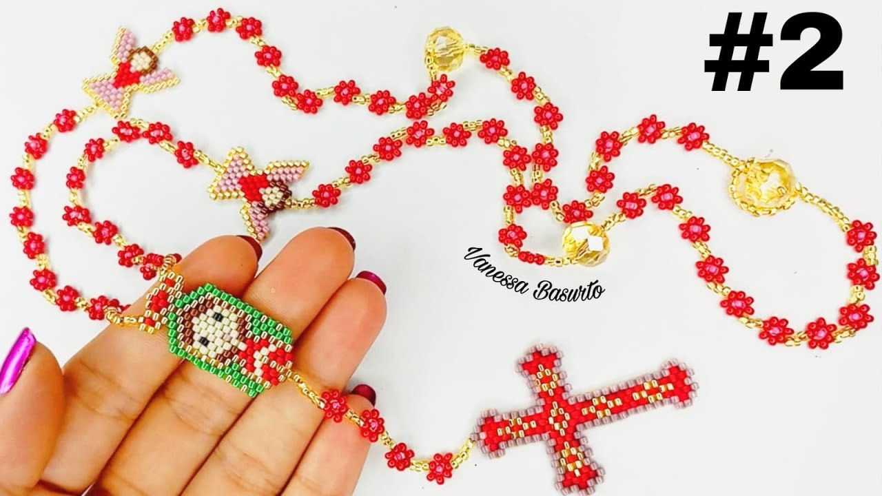 COMO HACER UN ROSARIO DE CHAQUIRAS/MOSTACILLAS Y MIYUKI P #2✝️How to make a beaded rosary P#2❤️DIY♥️