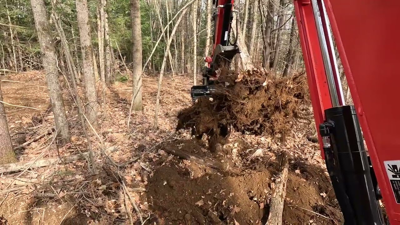 Kubota U35-4 EXCAVATOR WITH A RAKE ATTACHMENT